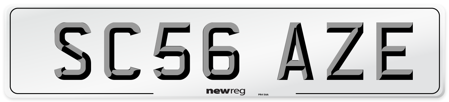 SC56 AZE Number Plate from New Reg